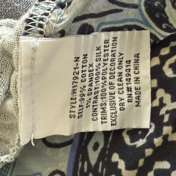 Johnny Was Womens Embroidered Umoya Effortless Scarf Back Blouse Blue Large - Picture 13 of 16